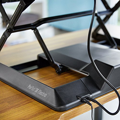 VARIDESK – Height Adjustable Standing Desk Converter - ProPlus 36 Electric & PowerHub – Stand Up Desk for Dual Monitors