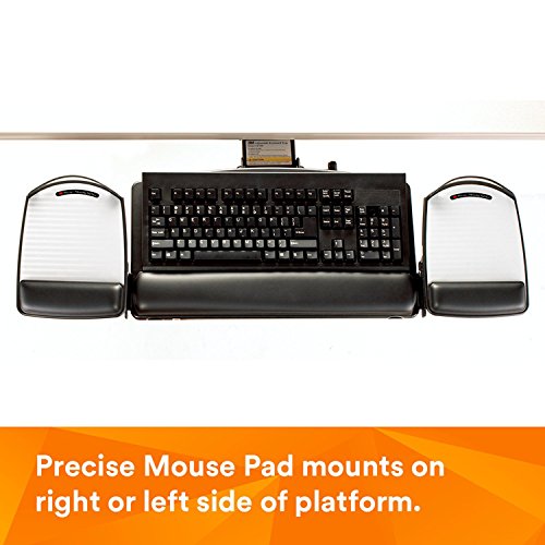 3M AKT180LE Sit/Stand Easy Adjust Keyboard Tray, Highly Adjustable Platform,, Black