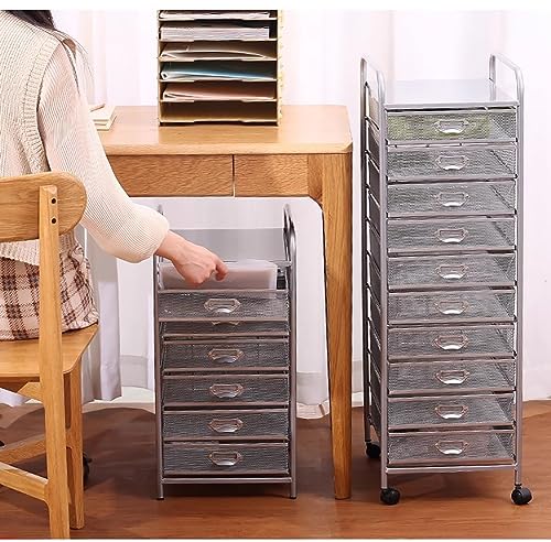 WAHHWF Metal Drawers Rolling Storage Cart with Label Frame - Black, 35x47.9x61cm