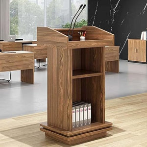 Gruytoie Solid Wood Pulpit with Storage Shelf