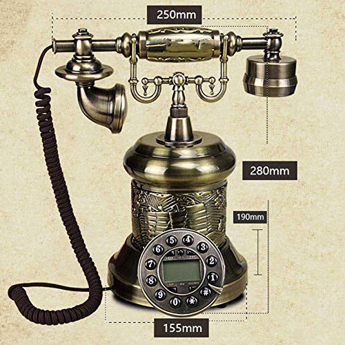 OPiCa Retro Vintage Phone with LCD Display Panels Rotary Dial - Antique Landline for Office/Home/House/Hotel