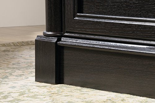 Sauder 420783 Bleeker Street Executive Desk, L: 65.12" x W: 29.53" x H: 29.61", Obsidian Oak finish