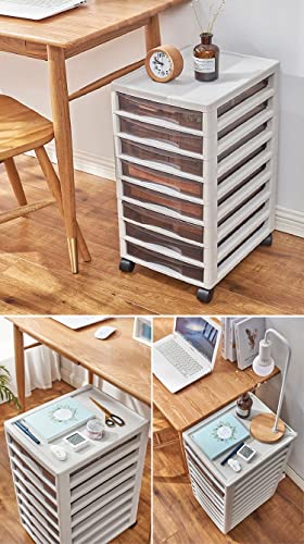 WAHHWF 5-15 Drawer Rolling Storage Cart for Craft Organizers and Supplies, White