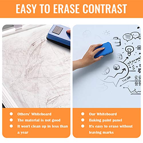 Whiteboard with Stand 72" x 36"Large Mobile Whiteboard Rolling Magnetic Dry Erase Board Office Classroom White Board on Wheels (72“×36“)