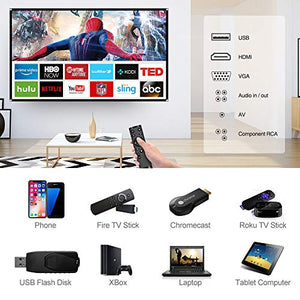 Projector Bluetooth WiFi Android 4400 Lumen LCD LED Multimedia Video Projector Home Theater Support HD 1080P Airplay HDMI USB RCA VGA AV for Gaming Fire TV Stick Smartphone DVD Laptop Outdoor Movie