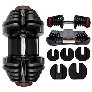 D.Y.A Adjustable Dumbbells Weights Dumbbells Set Strength Training 40KG/90lbs Fitness Equipment Dial System Dumbbell with Handle and Weight Plate for Men Women Bodybuilding Workout Home Gym 1PCS