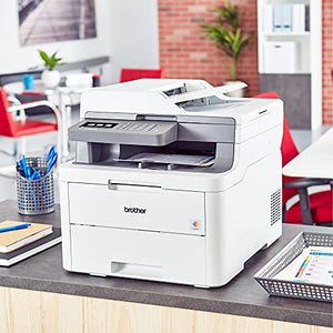 Brother MFC-L3710CWA All-in-One Wireless Digital LED Color Laser Printer - Print Copy Scan Fax - 19 ppm, 600 x 2400 dpi, 3.7" LCD Touchscreen, 8.5 x 14, 50-Sheet ADF, 250-sheet - BROAGE Printer Cable