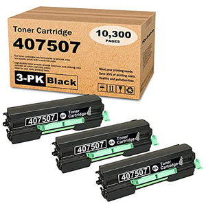 3 Pack 407507 SP 6430 Toner Cartridge Black Compatible Replacement for Ricoh SP 6430DN Printer Cartridge
