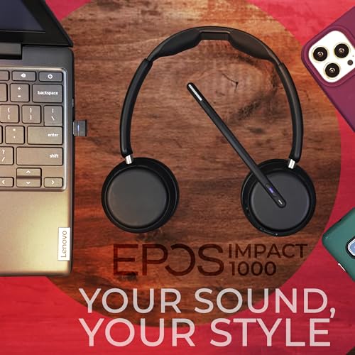 Global Teck Worldwide EPOS Impact 1061 Stereo Bluetooth Headset with Charging Stand (UC Version) & Gold Support Plan