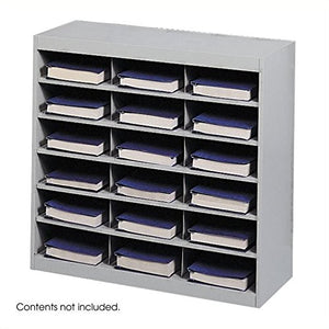 Scranton & Co Grey Steel Mail Organizer - 18 Compartments