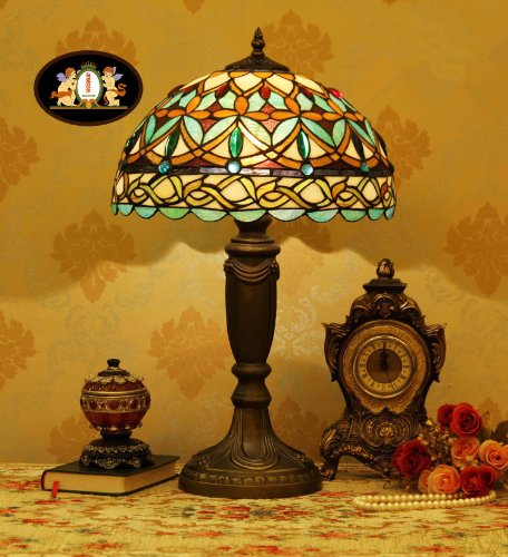 Tiffany Europaische retro style hand-painted stained glass table lamp