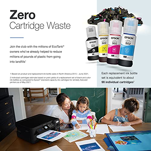 Epson EcoTank ET-2850 Wireless Color All-in-One Cartridge-Free Supertank Printer with Scan, Copy and Auto 2-Sided Printing – The Perfect Family Printer - Black