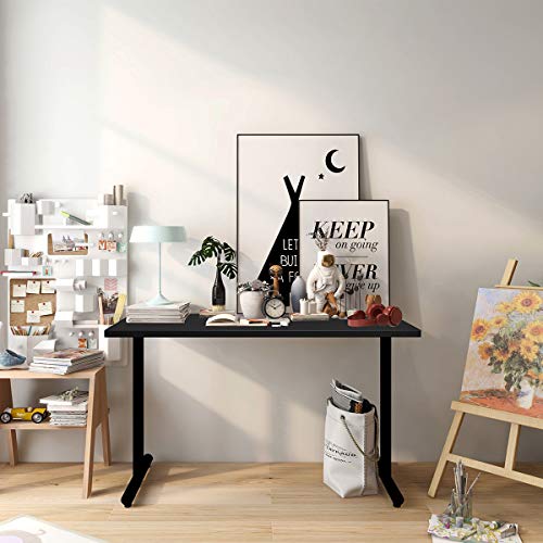 Sunon Modern Computer Desk Home Office Workstation Writing Table with Cable Hole, 47 Inch, Black