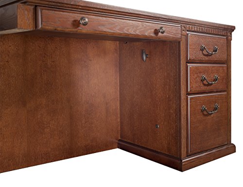 Martin Furniture Huntington Oxford Office Right L-Shaped Desk, Burnish Finish