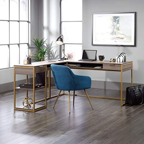 Sauder 423302 International Lux L-Desk, Diamond Ash Finish