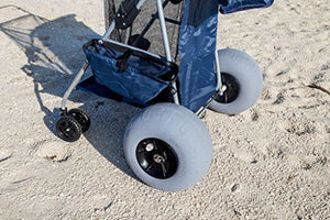 Custom Big Wheel Beach Cart, 12" Balloon Tires, Rolls Easily Over Soft Sand