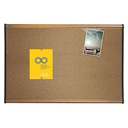 Quartet Cork Board, 4' x 3', Prestige Bulletin Board / Corkboard, Maple Finish Frame (244MA)