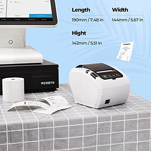 MUNBYN WiFi Receipt Printer with Black Cash Drawer, 16" Heavy Duty Cash Register for POS System, Fit POS Receipt Printer Support WiFi Connection