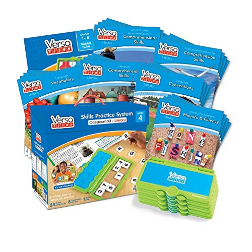 hand2mind VersaTiles Literacy Classroom Set, an Independent Self-Checking & Skill Practicing System (Grade 4), Aligned to State and National Standards