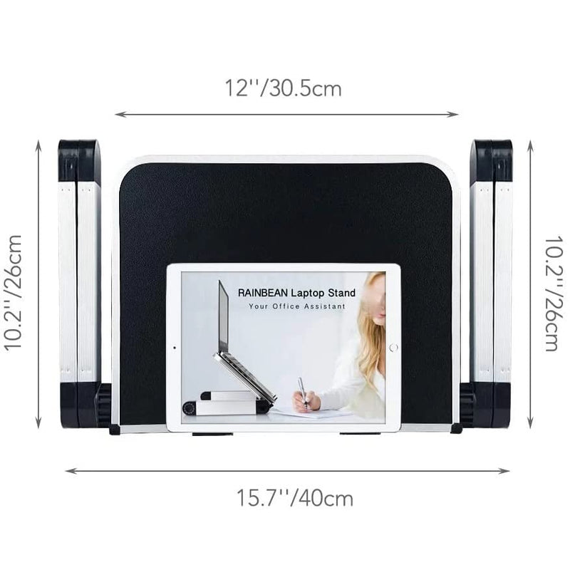 QWZYP Folding Laptop Desk Lengthen Adjustable Aluminum Alloy PC Table Stand with Mouse Board (Color : A)