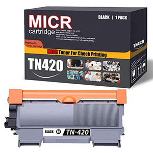 TN420 1 Pack(Black) Compatible TN420 MICR Toner Cartridge Replacement for Brother Intellifax 2840 2940 DCP-7060D 7065D MFC-7240 7360N 7365DN HL-2130 2132 2220 2230 2240 2240D Printer Toner Cartridge