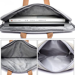 FENXIXI Women Laptop Bag PU Leather Notebook Case Carrying Briefcase Men Handbags Shoulder Sleeve Bag (Color : C, Size : 14-inch)