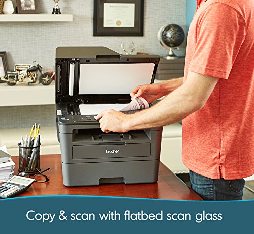 Brother DCP-L2550DWB All-in-One Wireless Monochrome Laser Printer - Print Scan Copy - 2400 x 600 dpi, 36 ppm, 128MB Memory, 250-Sheet, 50-Sheet ADF, Automatic Duplex Printing, Tillsiy Printer Cable