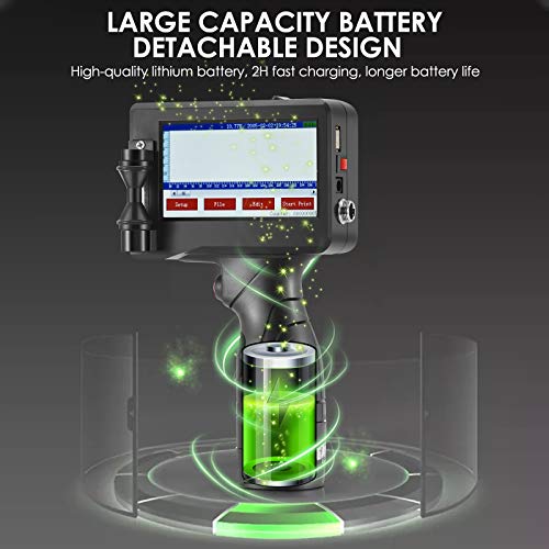 Kacsoo Handheld Inkjet Printer, Smart Portable Quick-Drying with 4.3 Inch Touch Screen, High Definition Label Printer for Trademark, Logo, Label, QR Code Print(Shiped in US, 5-10 Days Delivery)