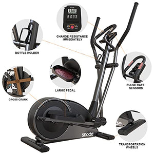 SNODE Programmed Magnetic Elliptical Machines for Home Use with Free APP - Eliptical Trainer Home Workout Equipment with 32 Level Resistance,Pulse Tension, Intelligent Workout App, LCD Display