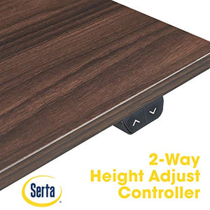 Serta Creativity Electric Height Adjustable Desk, 47" Inch Wood Desktop Sit Stand Table for Office, Work from Home Furniture, Easy to Assemble, Dark Brown