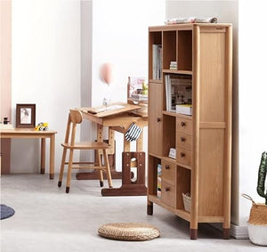 None Floor-to-Ceiling Bookcase Multi-Layer Shelf Locker (Brass)