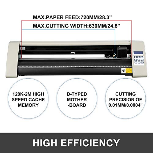 VEVOR Vinyl Cutter 28 Inch Vinyl Cutter Machine 720mm Paper Feed Vinyl Plotter Cutter Machine with Sturdy Floor Stand Vinyl Cutter Plotter Machine for Cutting Paper(Black)