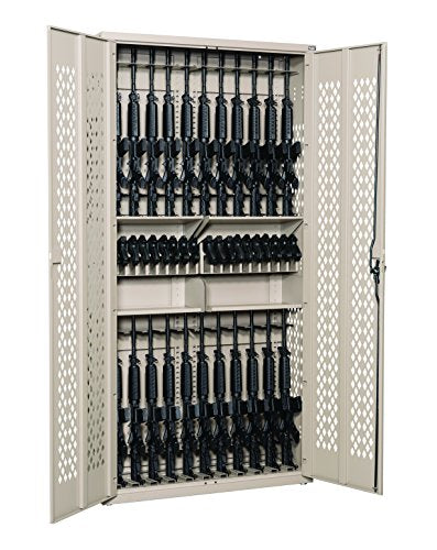 Datum Storage Argos Hinged Door Weapons Cabinet - Holds 24 Rifles & 20 Pistols - 84", Desert Sand