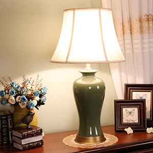 505 HZB American Copper Desk Lamp, Bedroom Bedside Ceramic Desk Lamp, Living Room Study Desk Lamp