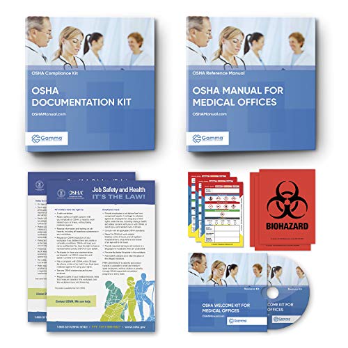 2022 OSHA Package for Medical Offices Including Regulations and Standards Manual (hardcopy) + Safety Policies and Forms (hardcopy and CD) + Training Outline and Test + Resource CD + Posters + Labels