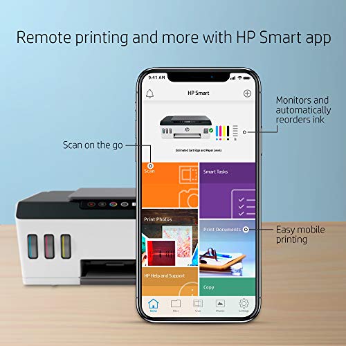 HP Smart-Tank Plus 551 Wireless All-in-One Ink-Tank Printer | up to 2 Years of Ink in Bottles | Mobile Remote Print, Scan, Copy (6HF11A)