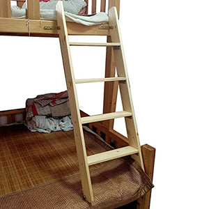 LXLA Solid Wood Bunk Ladder with Anti-Slip Rubber Feet, 1.25m/1.5m, Children's Loft Bed Accessory, Load 90kg/198lbs
