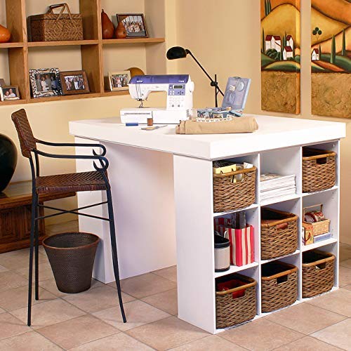 Venture Horizon Project Center Desk with 2 Bookcase Sides-White