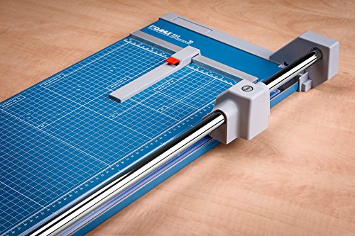 Dahle 556 Professional Rolling Trimmer, 37-3/4" Cut Length, 14 Sheet Capacity, Self-Sharpening, Automatic Clamp, German Engineered Paper Cutter, Blue, Gray (00556-21248)