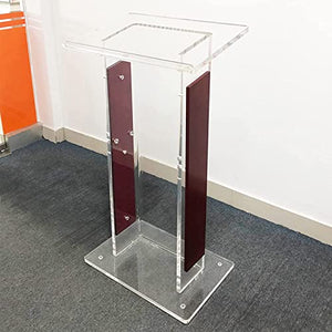 HAicom Clear Acrylic Vertical Podium Stand, 43.5" Tall - Floor-Standing Podium for Church, Office, School