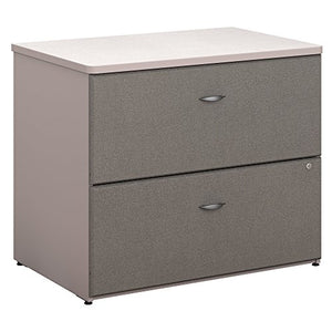 Bush Business Furniture Series A 36W LATERAL File Cabinet - Pewter/White Spectrum 36W X 23D X 30H ERGONOMICHOME BUSH BUSINESS FURNITURE TAA Compliant