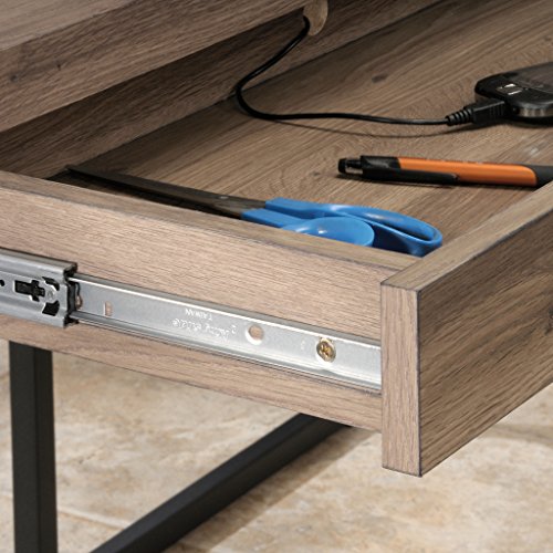 Sauder 414417 Transit L-Desk, L: 60.71" x W: 59.06" x H: 42.52", Salt Oak finish