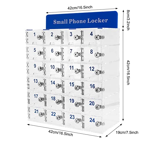 DNYSYSJ 24 Slots Cell Phone Locker with Door Locks and Keys