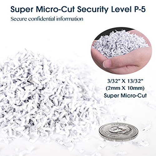 Wolverine 15-Sheet Super Micro Cut High Security Level P-5 Heavy Duty Paper/CD/Credit Card Shredders for Office, Ultra Quiet with Manganese Cutter and 8 Gallons Pullout Waste Bin SD9520 (Black)