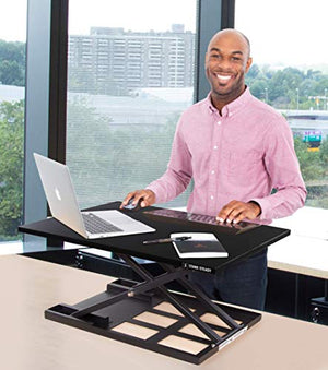 Stand Steady X-Elite Pro Standing Desk Converter | Instantly Convert Any Desk into a Stand Up Desk | Easy Lift Height Adjustable Standing Desk | No Assembly Required (28 x 20 / Black)