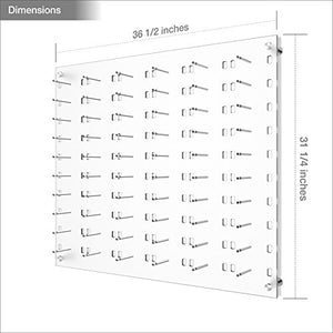 Framedisplays.com Optical Display for 60 Eyewear Frames - Wall Mount Acrylic Sunglass Display Package