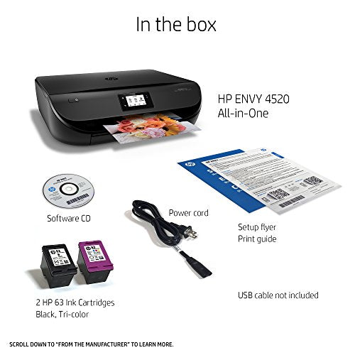 HP Envy 4520 Wireless All-in-One Photo Printer with Mobile Printing,HP Instant Ink or Amazon Dash replenishment ready (F0V69A)