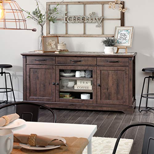 Sauder 422156 Carson Forge Credenza, Coffee Oak Finish