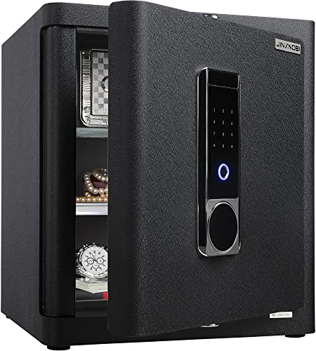 JINXNOBI Biometric Safes for Home, Luxury Fingerprint Safe, Security Safe Box 2.25 Cubic Feet, Digital Home Safe with Fingerprint Access, Jewelry Safes for Home, Small Safe