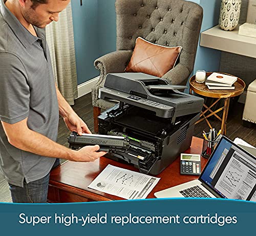 Brother Premium MFC-L27DW Series Compact Monochrome All-in-One Laser Printer I Print Copy Scan Fax I Wireless I Mobile Printing I Auto 2-Sided Printing I ADF I 2.7" Touchscreen I 36 ppm +Printer Cable